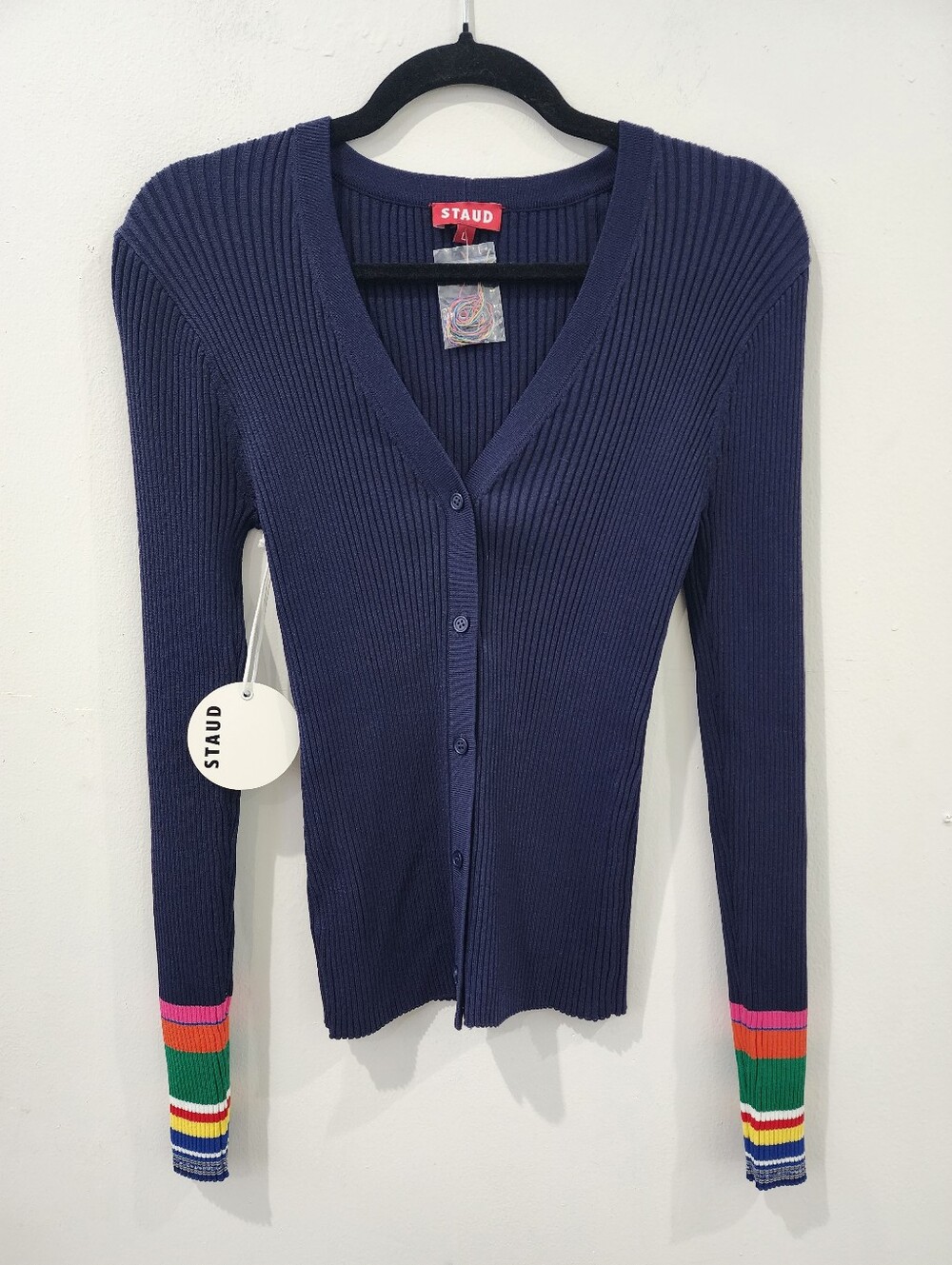 Staud Cargo Sweater - Navy Multi - Picture 4 of 12